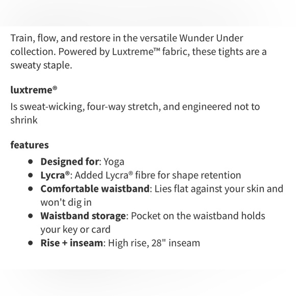 Lululemon Wunder Under HR Tight 28” NWOT - Picture 11 of 11